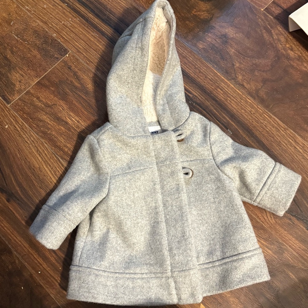 Old Navy Gray Kids Pea Coat with Hood